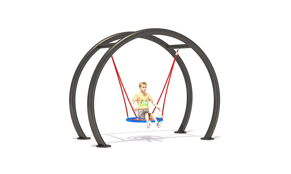 Backyard swing set with large mesh seats